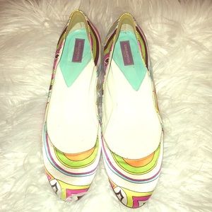 Authentic Emilio Pucci color swirl flats size 9/10
